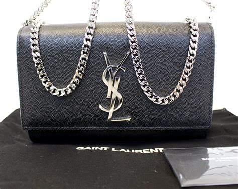 ysl black and silver clutch